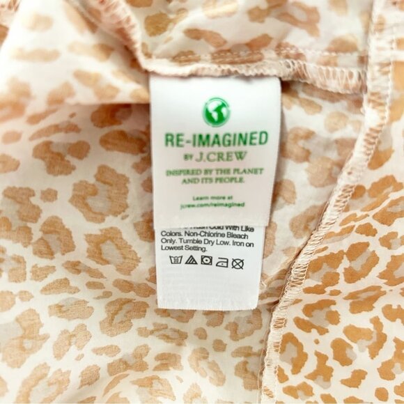 NEW J Crew Coquette Pink Puff Sleeve 🦋 Cottage Core Lolita Leopard Dress XS - Picture 8 of 8